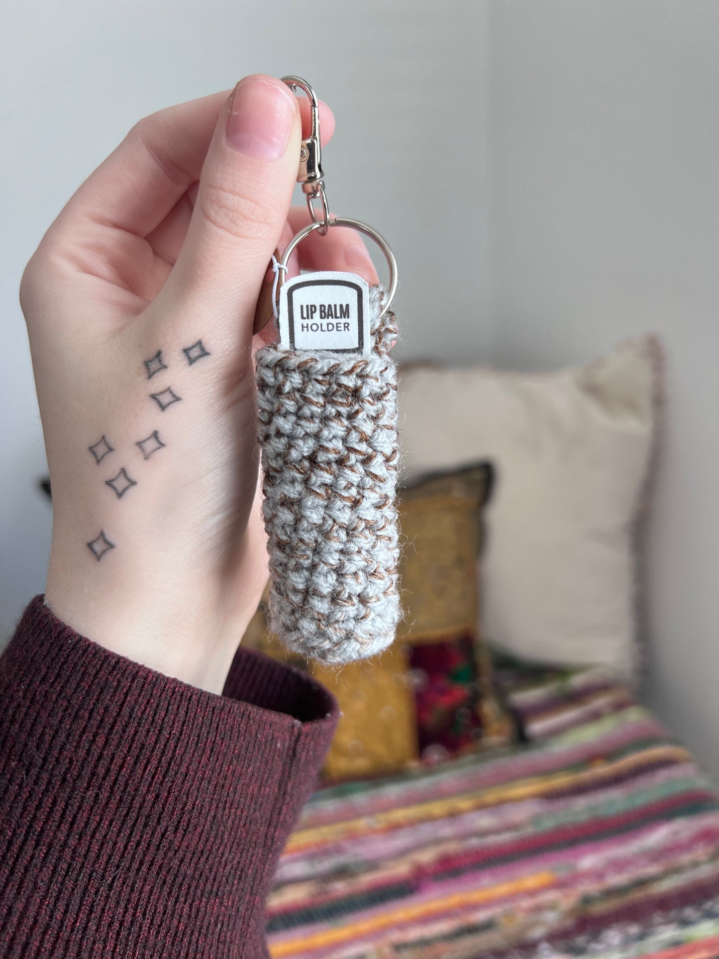 Lip balm holder keychains