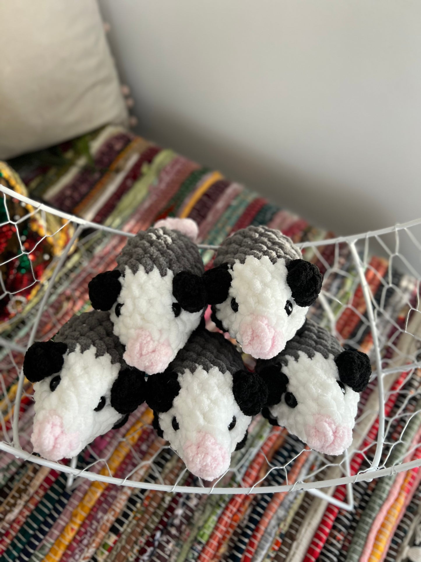 Baby opossum plushies
