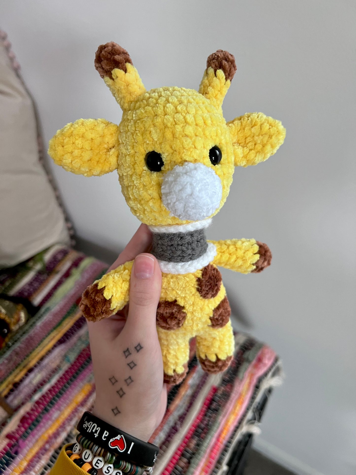 Cervical collar/neck brace giraffe plushie