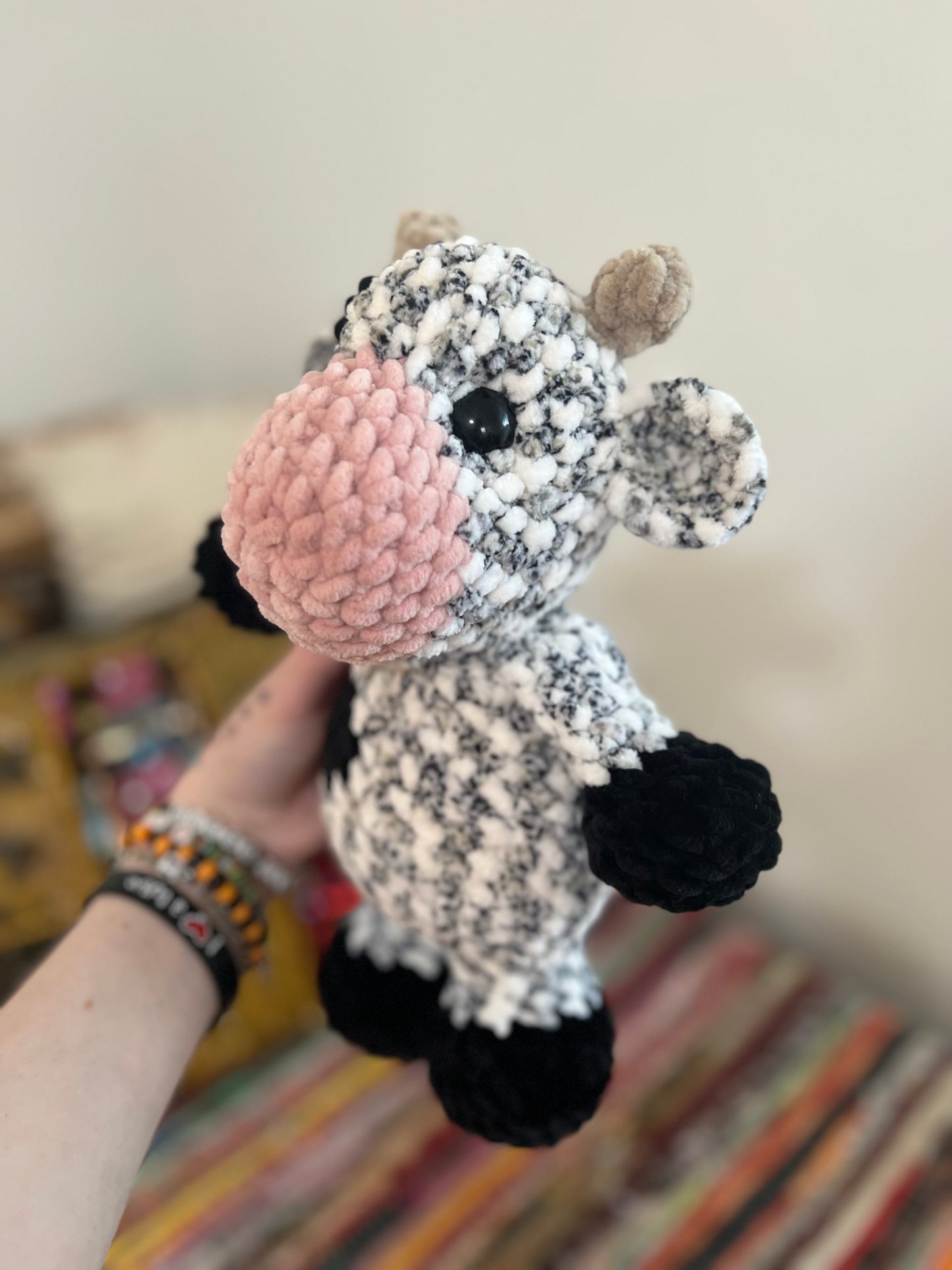 Speckled classic cow plushie