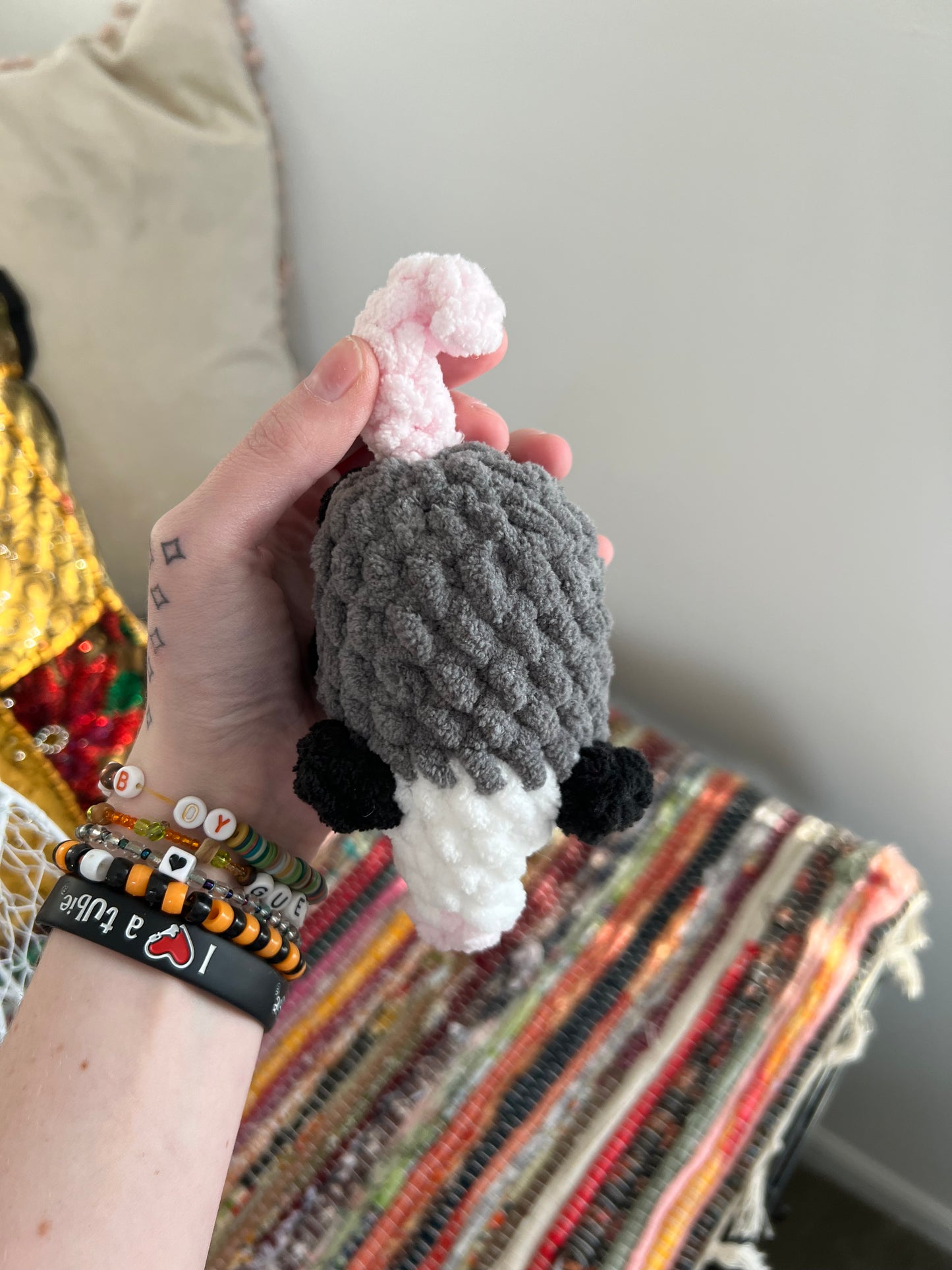 Baby opossum plushies