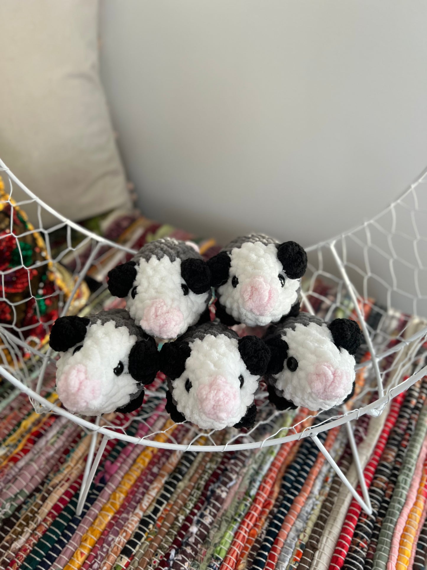 Baby opossum plushies