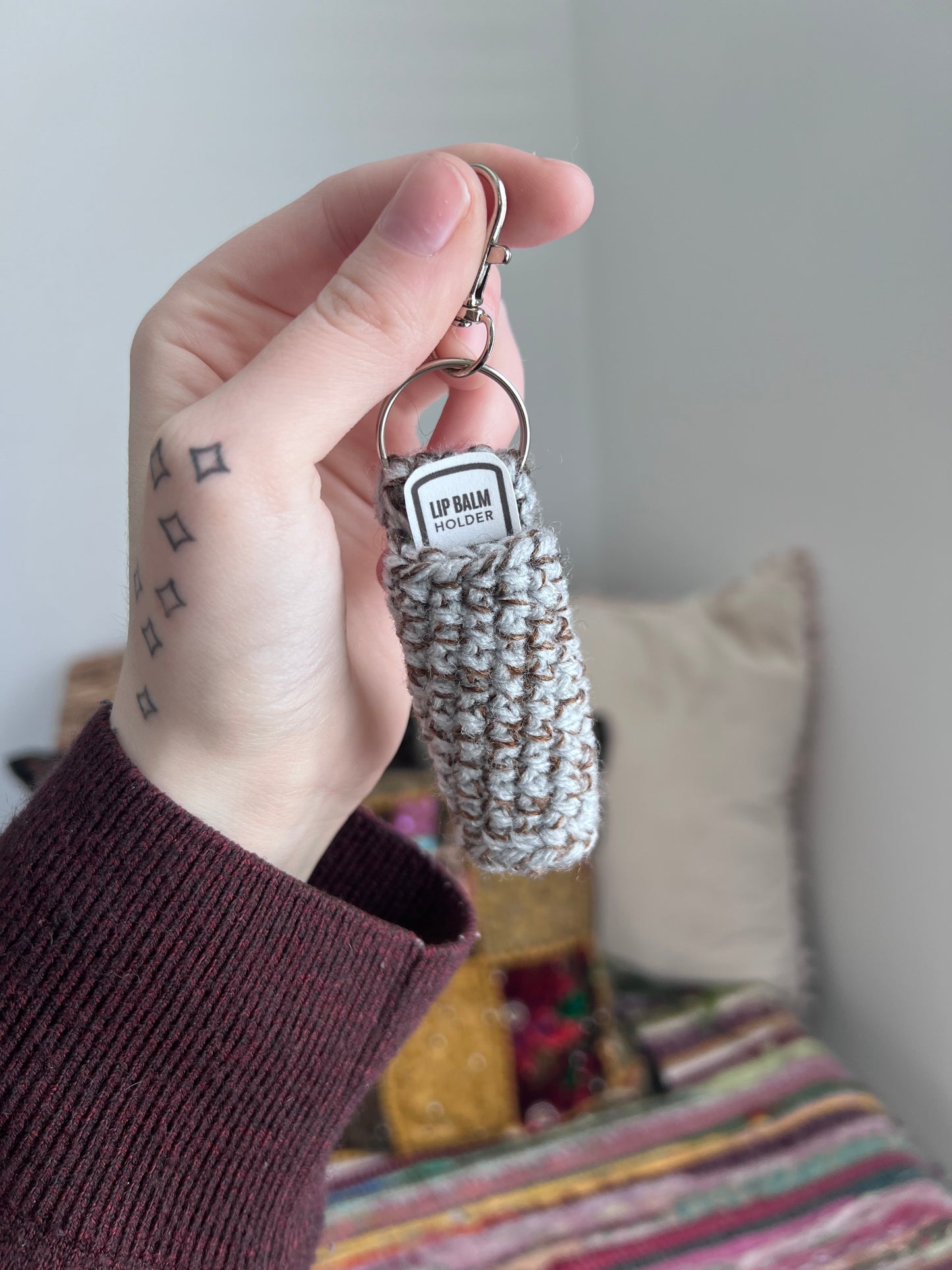 Lip balm holder keychains
