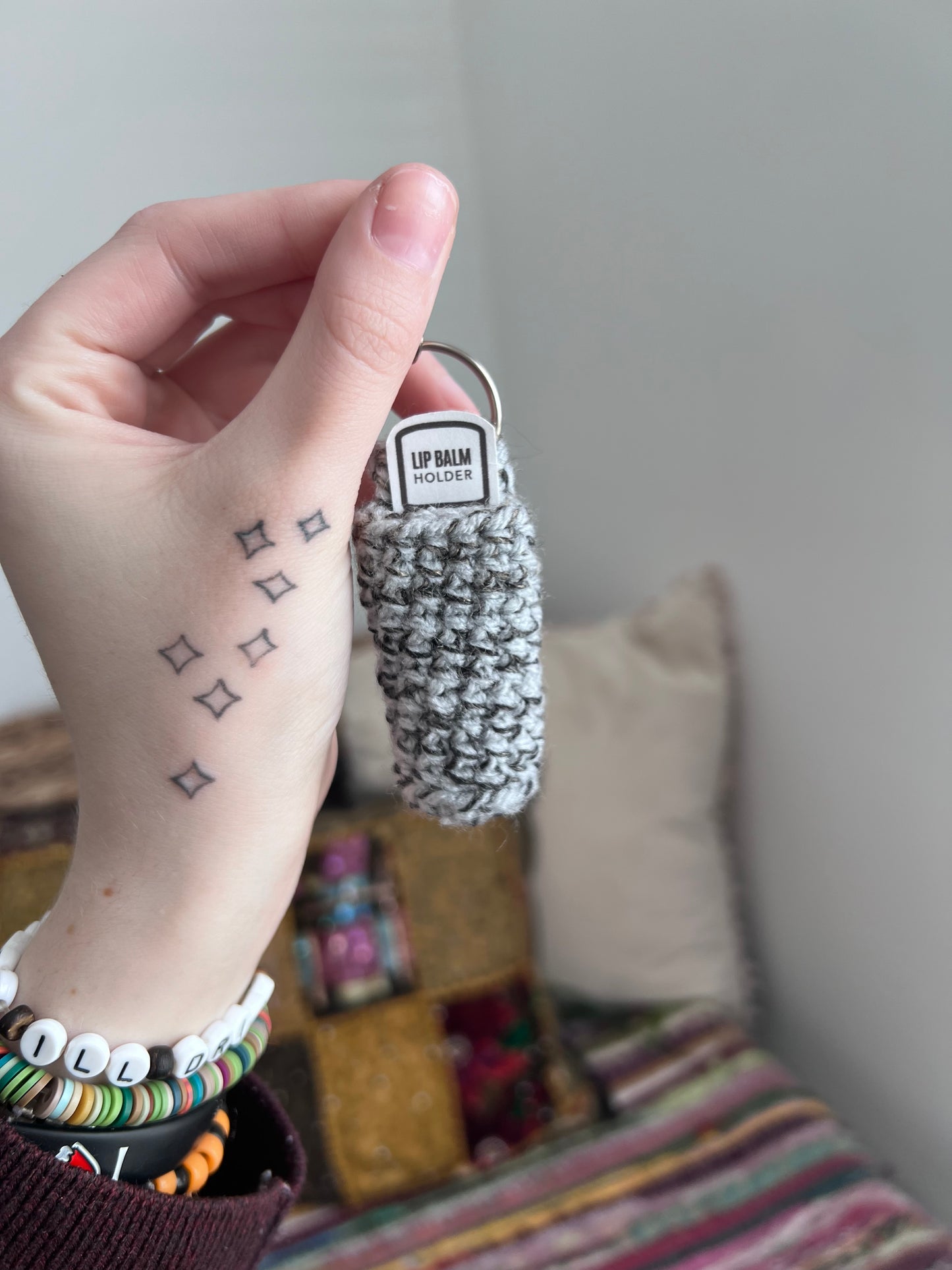 Lip balm holder keychains