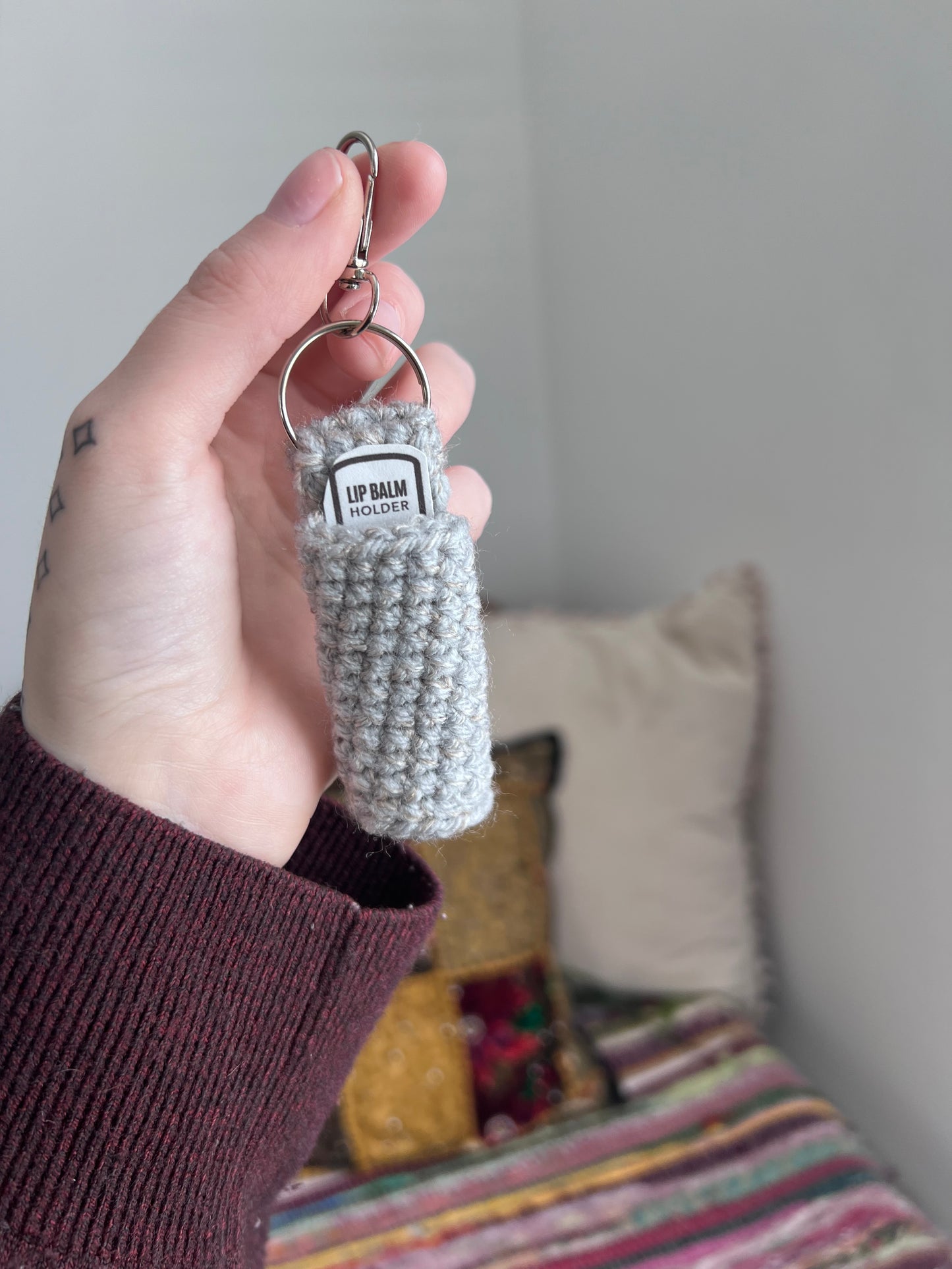 Lip balm holder keychains