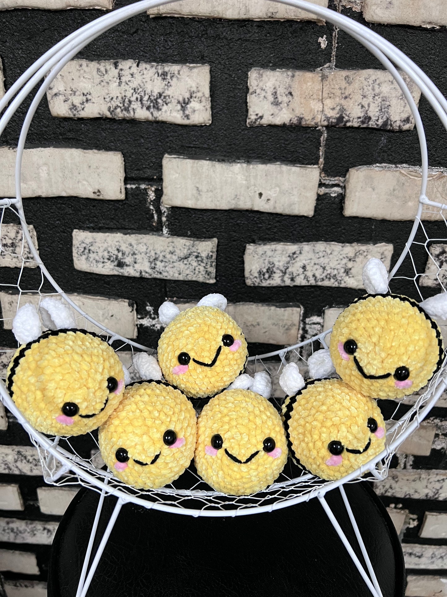 Crochet velvet bee plush
