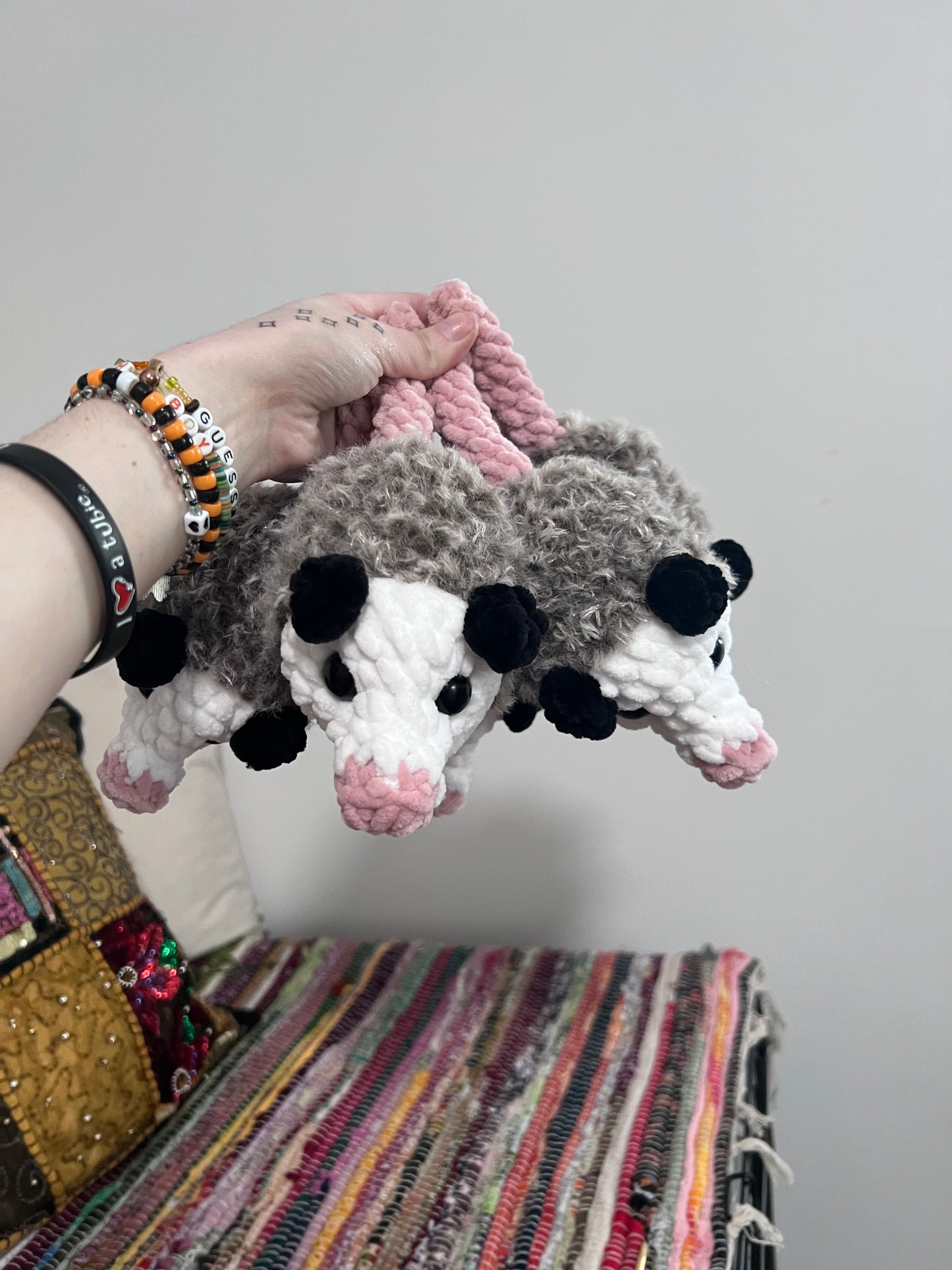 Fluffy opossum plushies