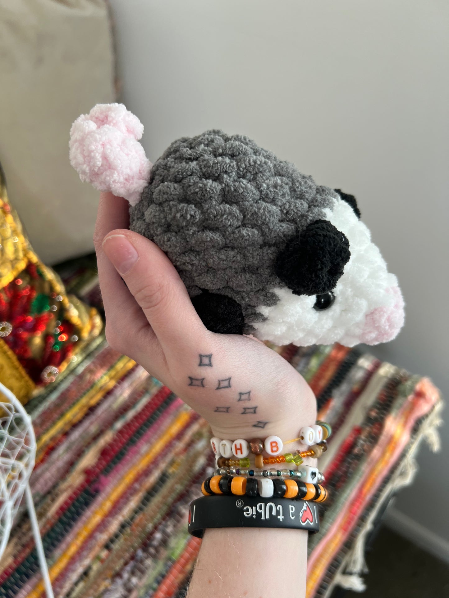 Baby opossum plushies
