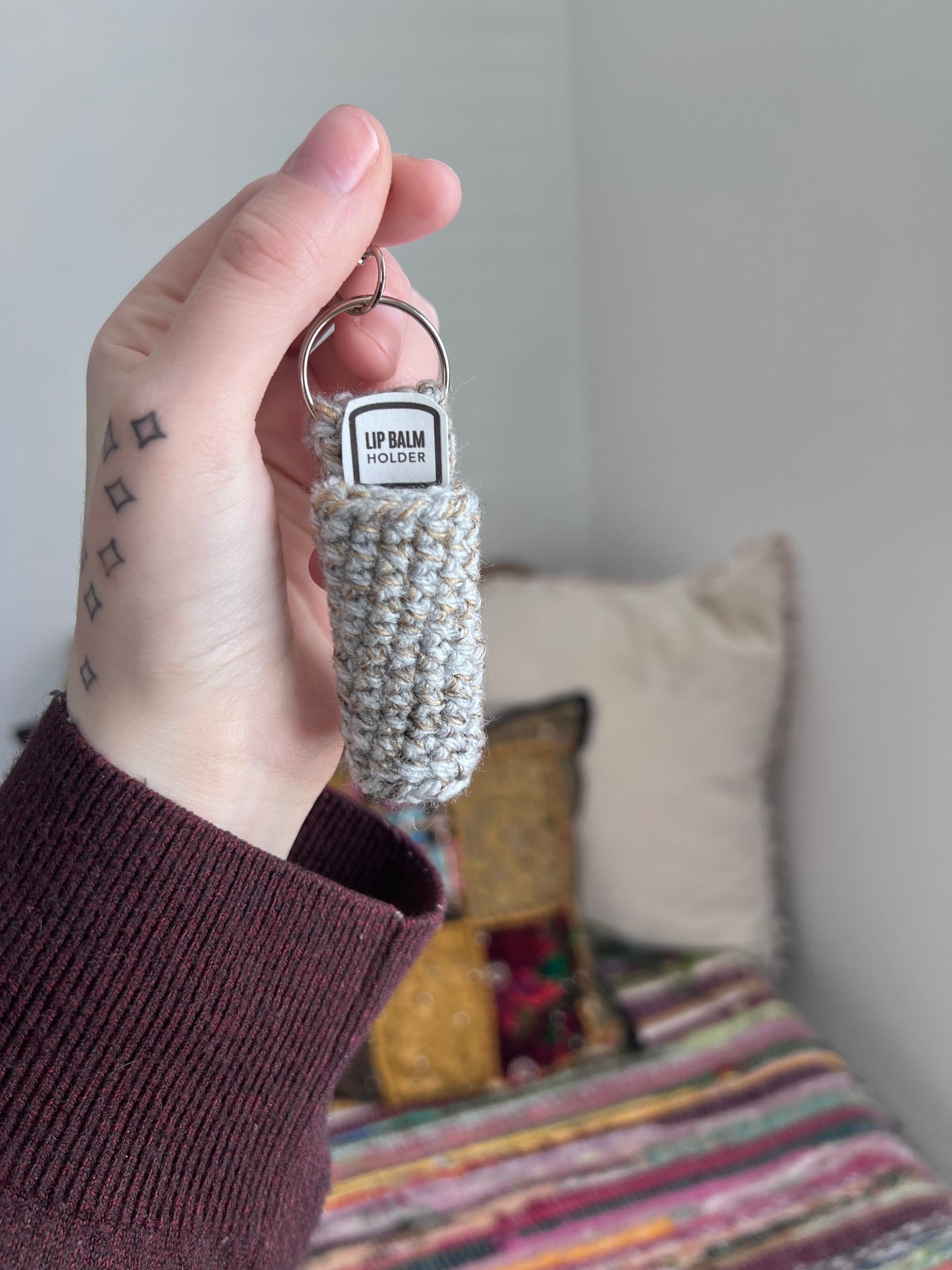 Lip balm holder keychains