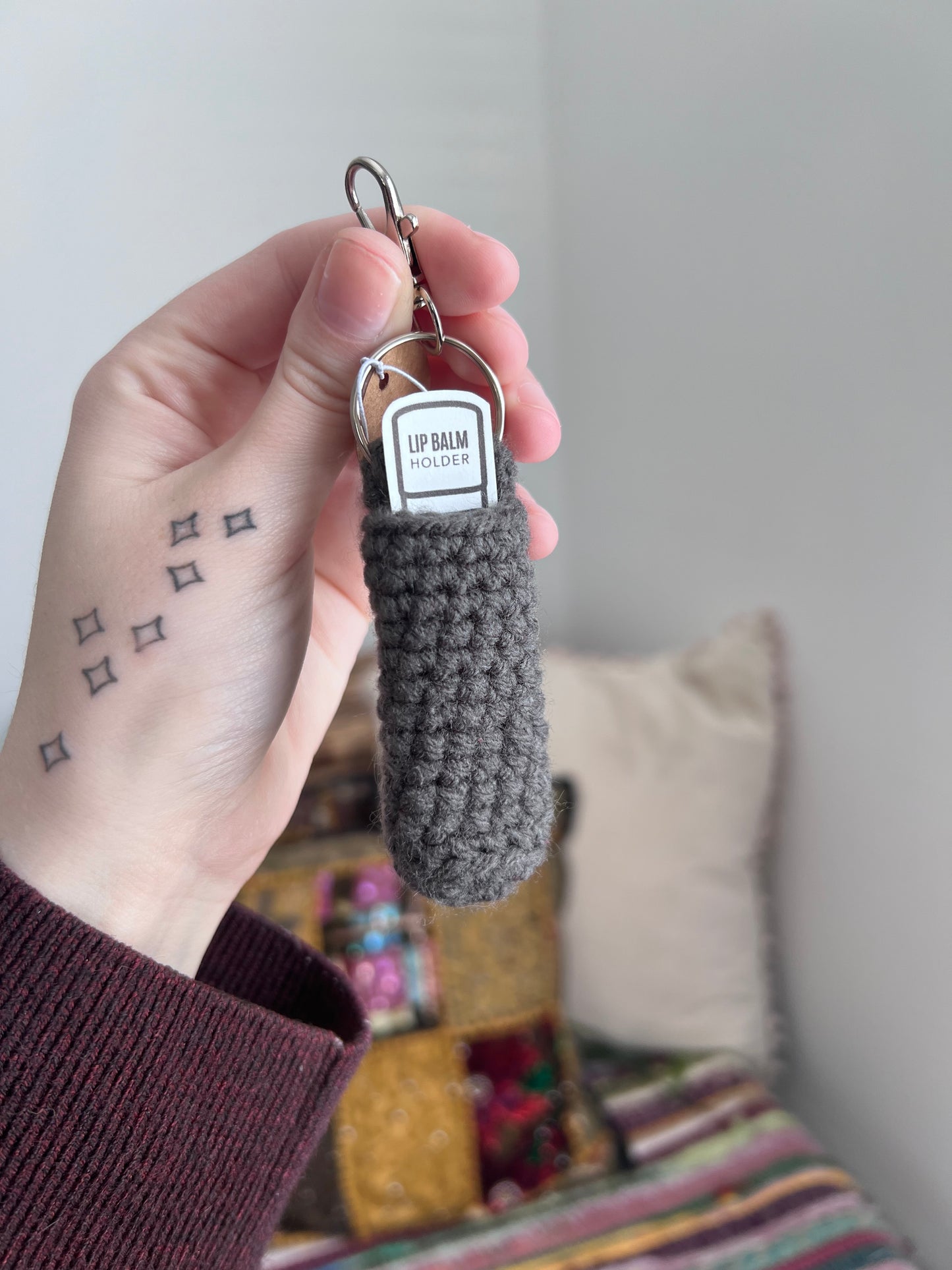 Lip balm holder keychains
