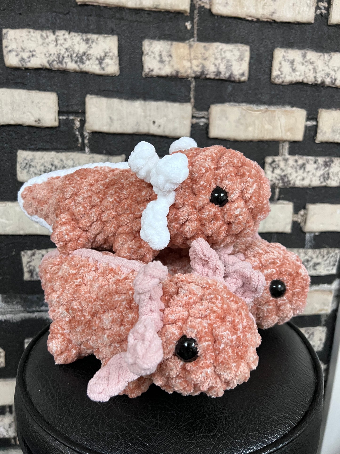 Chunky axolotl plushies