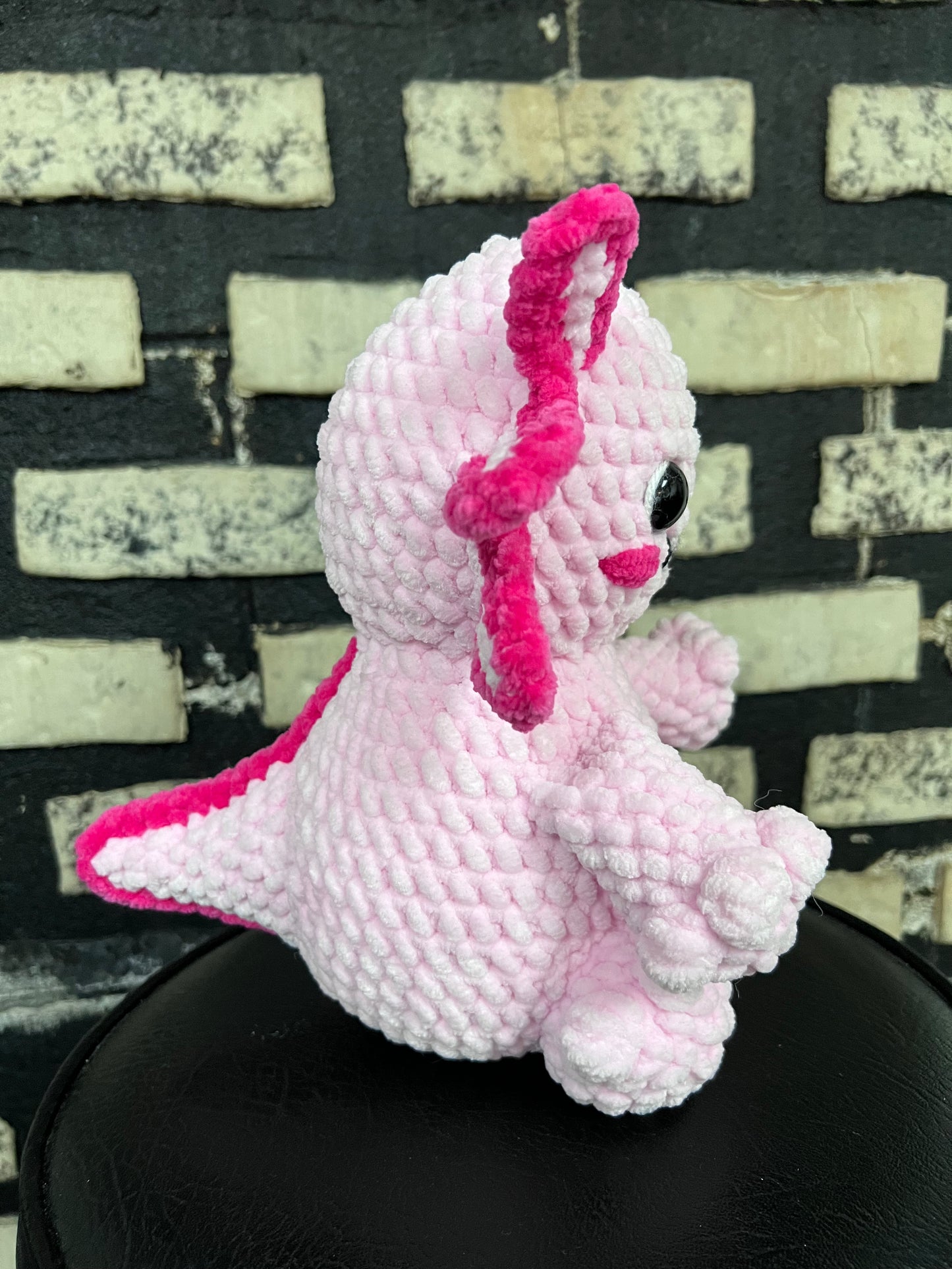 Large sitting axolotl plushie