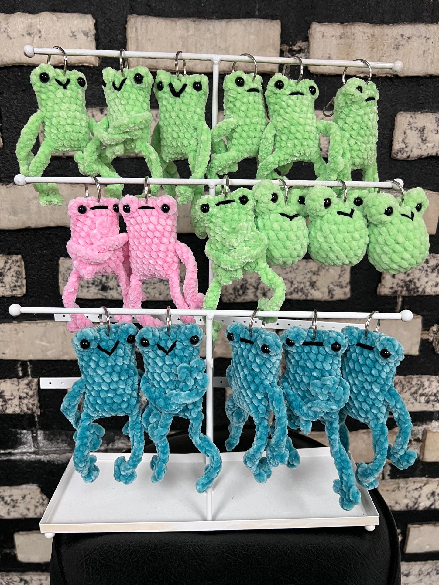 Velvet frog keychains