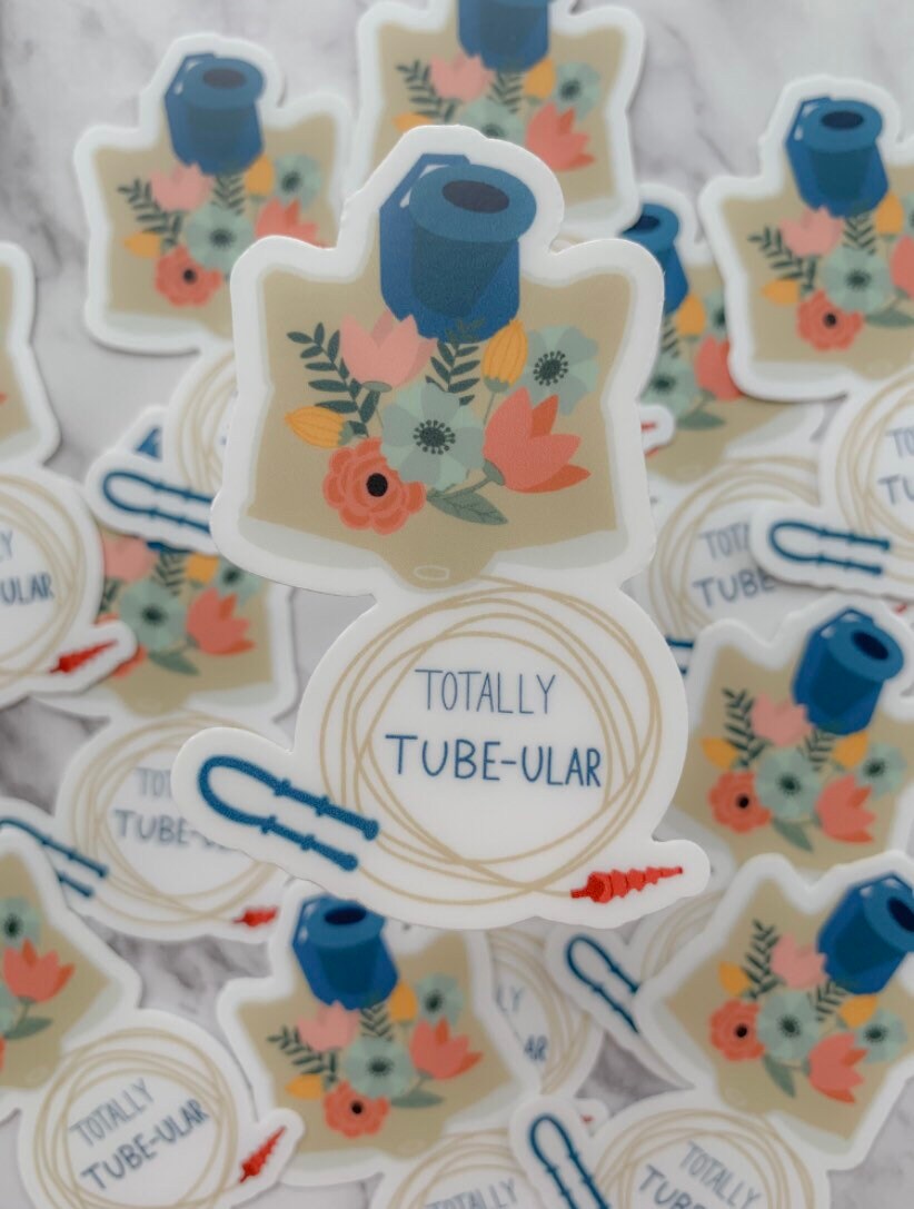 Totally tubular sticker, feeding tube awareness, tube fed, chronic illness, short bowel syndrome, spoonie, formula