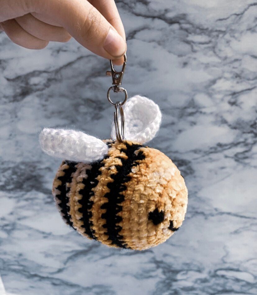 Crochet velvet bee plush