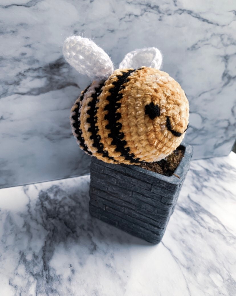 Crochet velvet bee plush