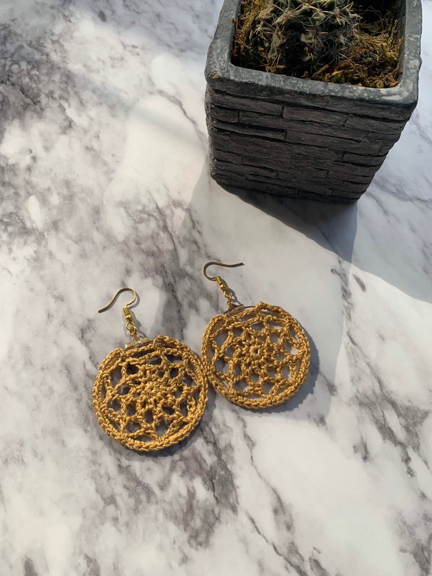 Boho hoop earrings, bohemian tassel earrings, crochet jewelry