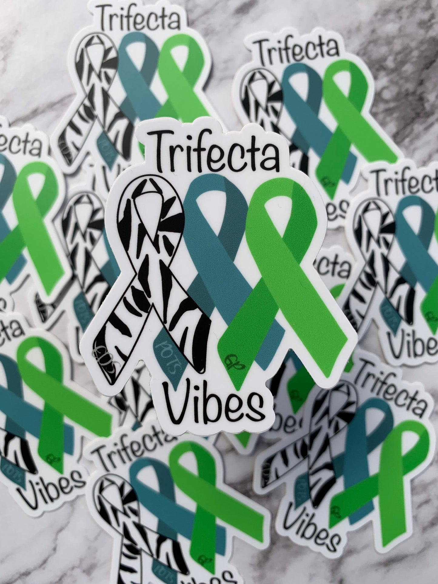 Trifecta vibes sticker, EDS, POTS, GP, chronic illness decoration , spoonie bumper sticker,