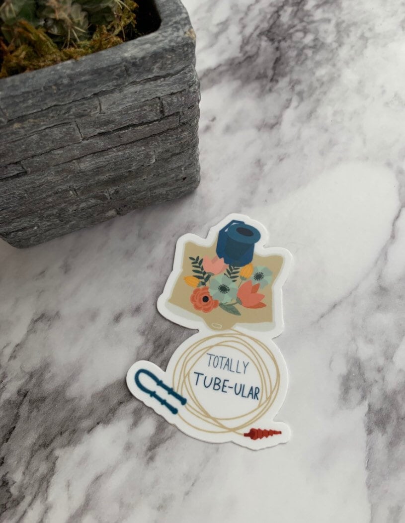 Totally tubular sticker, feeding tube awareness, tube fed, chronic illness, short bowel syndrome, spoonie, formula