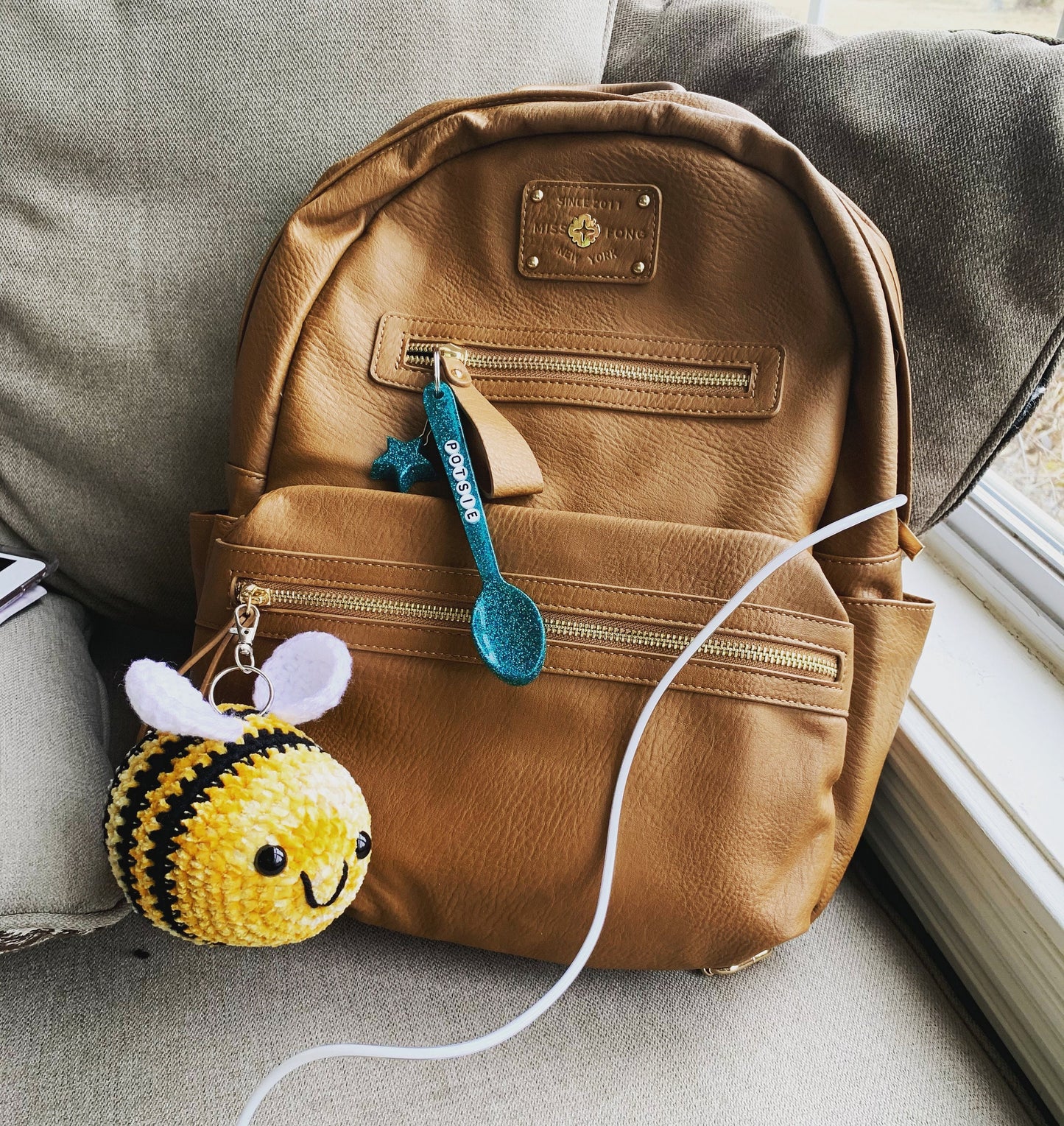 Crochet velvet bee plush