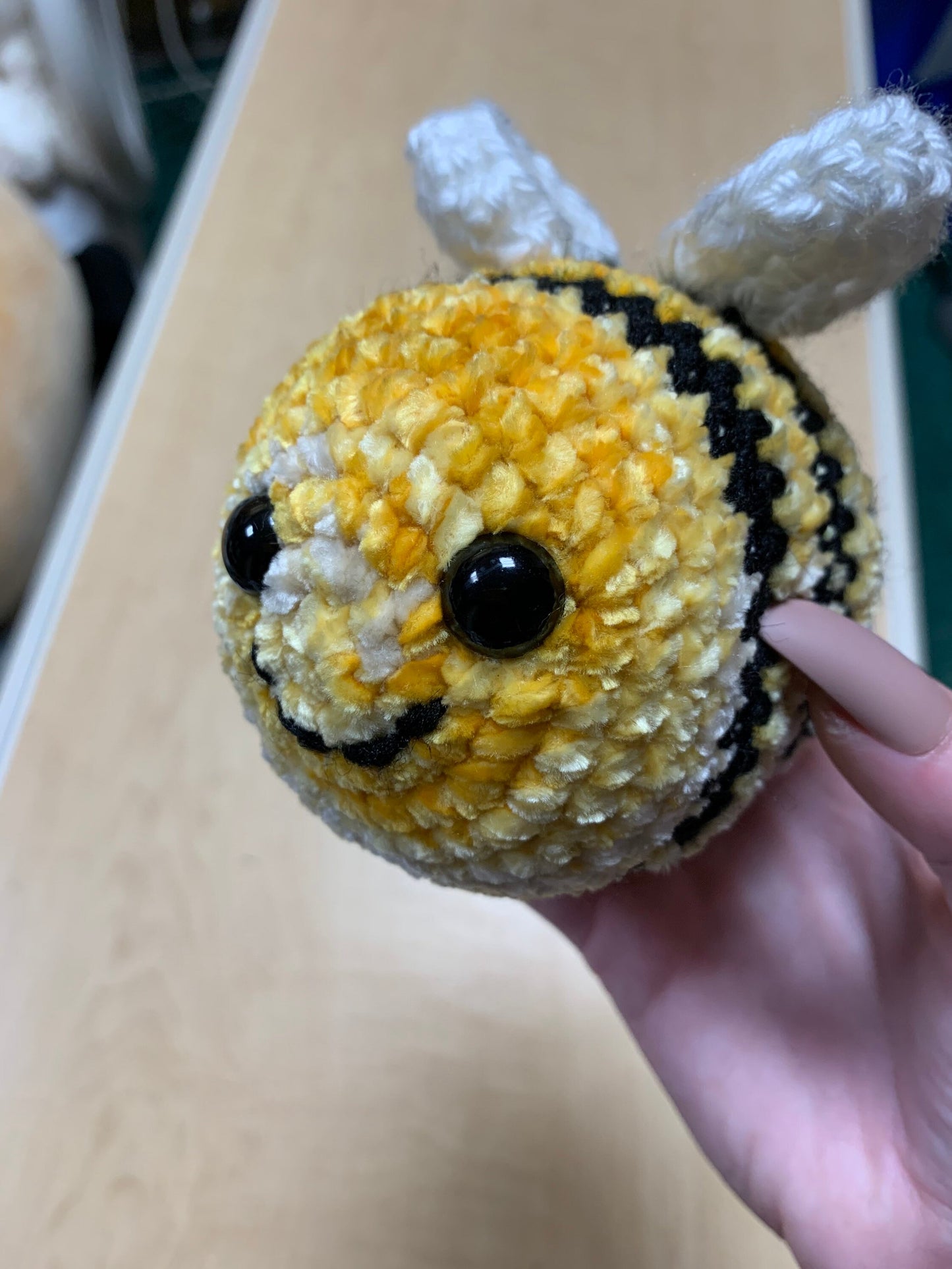 Crochet velvet bee plush