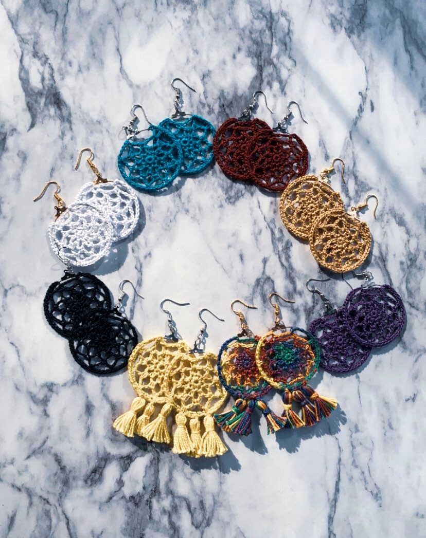 Boho hot sale crochet earrings